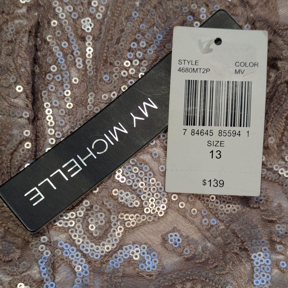 My Michelle Champagne Sequin Formal Mini Dress Size 13 - Picture 8 of 8